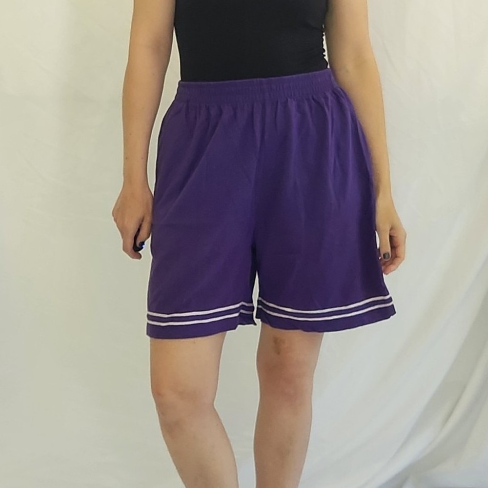 90s Purple Cotton Pull On Shorts